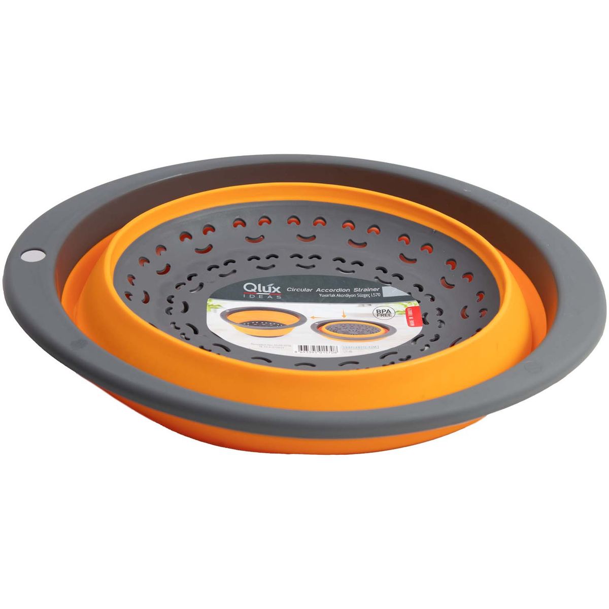 QLUX - COLADOR DE PLASTICO OVALADO NARANJO