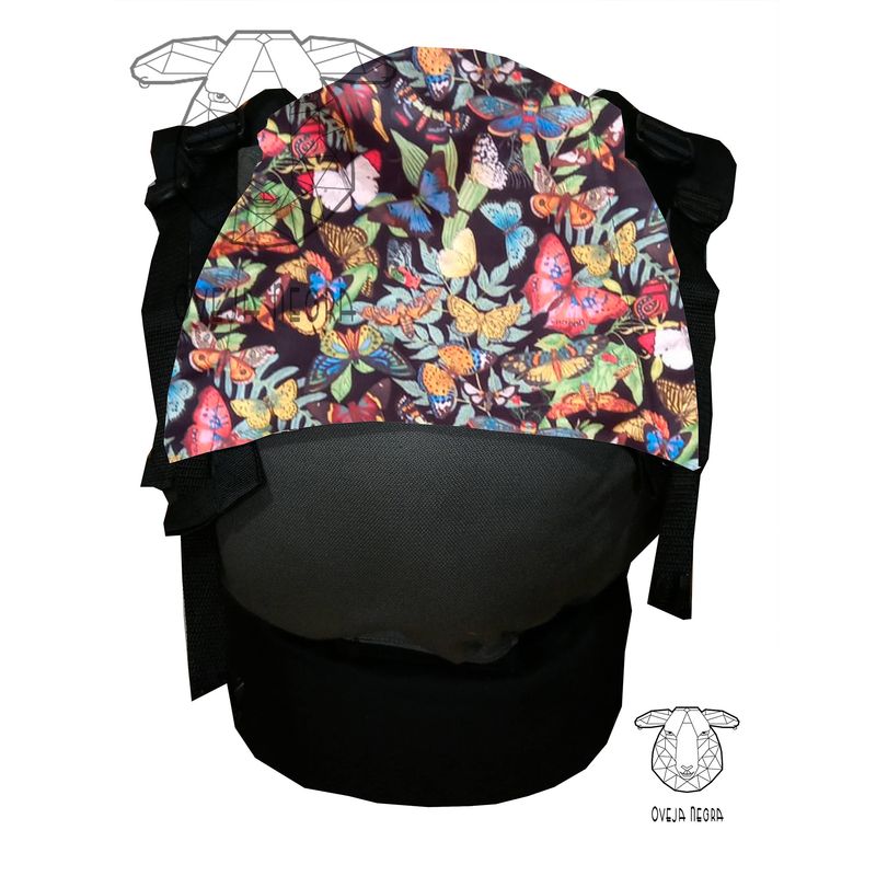 OVEJA NEGRA - Mochila Ergonómica DISEÑO Gris mariposas