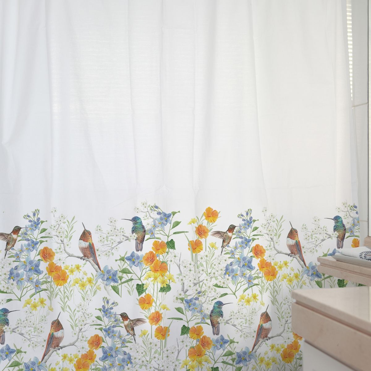 MARGARITA SCHEEL BY CASA ALVARINHO - CORTINA DE BAÑO ALGODÓN PICAFLOR ARCOÍRIS