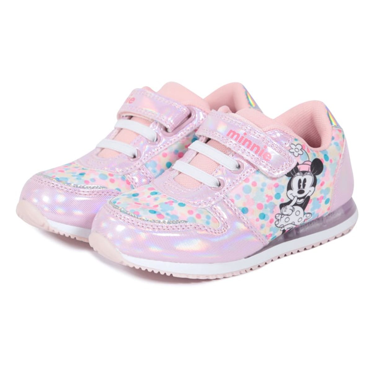 DISNEY - Zapatilla Luces Niña Minnie Flores Rosado Disney