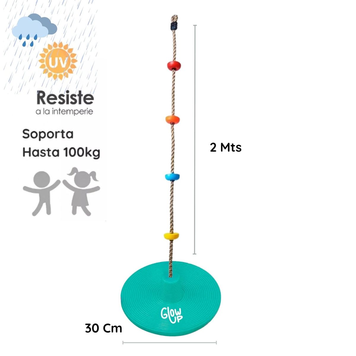 GLOWUP - Columpio Mecedor Escalador Multicolor Glowup