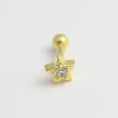 GENERICO - Aros Mujer Piercing estrella Bañado en Oro Philippa Joyas