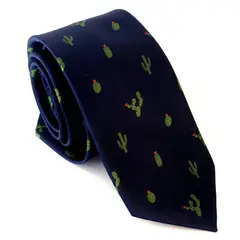 LUCIA CORBATAS - Corbata hombre azul marino cactus Luciacorbatas