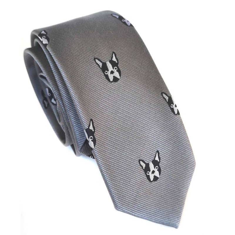 LUCIA CORBATAS - Corbata delgada hombre de seda gris Boston