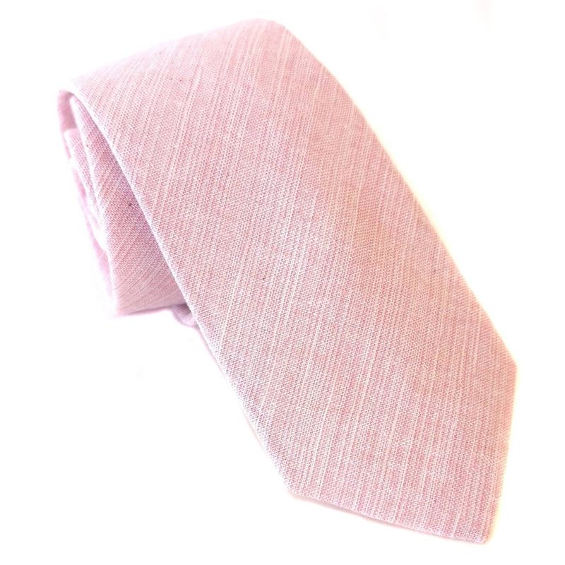 LUCIA CORBATAS - Corbata algodón rosada textura