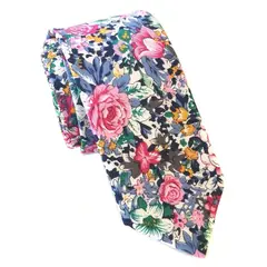 LUCIA CORBATAS - Corbata algodón floral Dalia Luciacorbatas