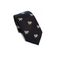 Corbata hombre delgada seda azul marino tejida Bulldog Luciacorbatas