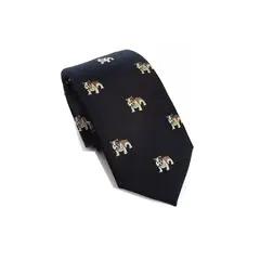 LUCIA CORBATAS - Corbata hombre delgada seda azul marino tejida Bulldog Luciacorbatas