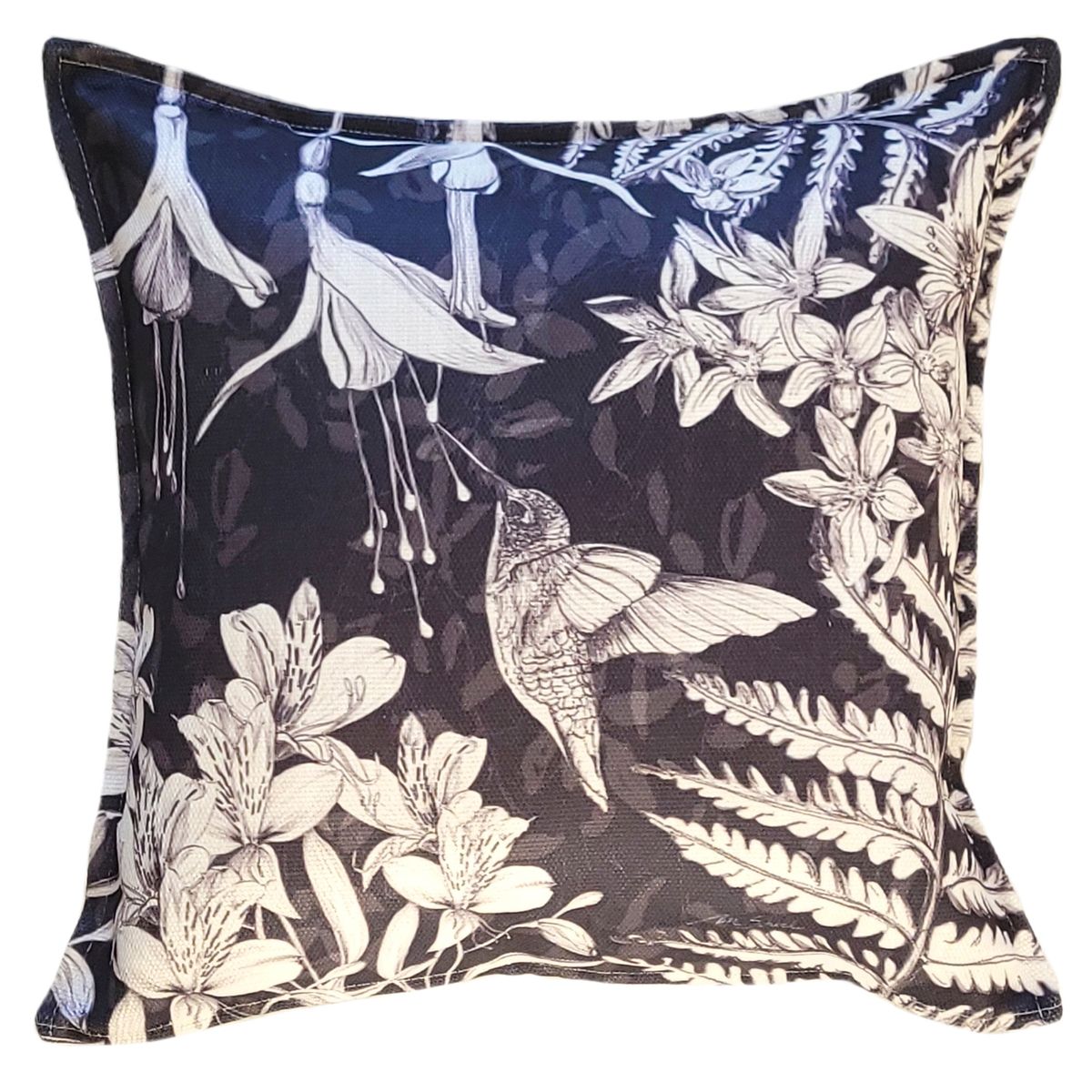 MARGARITA SCHEEL BY CASA ALVARINHO - FUNDA COJÍN MARISA FLORA NATIVA Y PICAFLOR 45X45