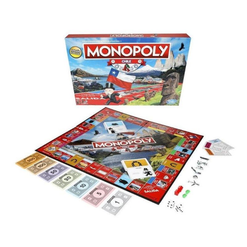 HASBRO - Juego de mesa Monopoly edición Chile tablero nacional