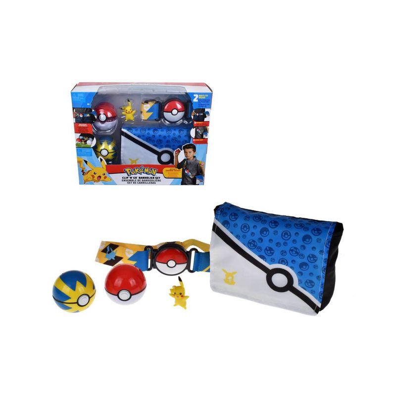 POKEMON - Bolso Entrenador Con 2 Pokebolas, Cinturón Y Figura Pikachu