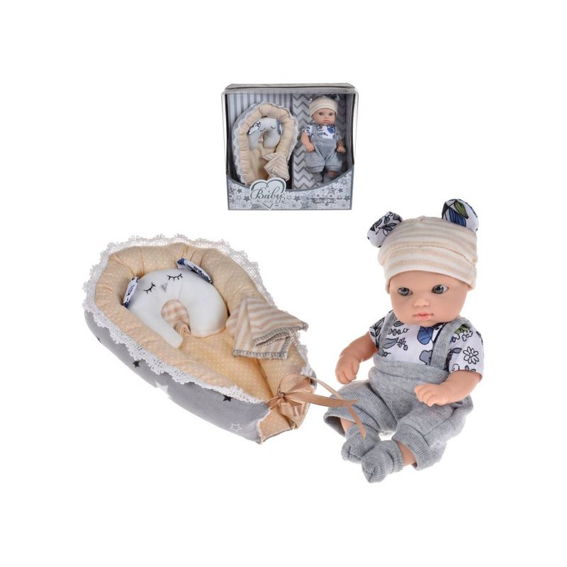 ANSALDO - Muñeca Realista 18 Cms Con Cama Blandita
