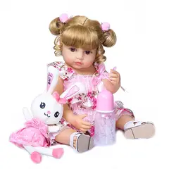GENERICO - Muñeca Realista Silicona Bows blonde, 55 cm.