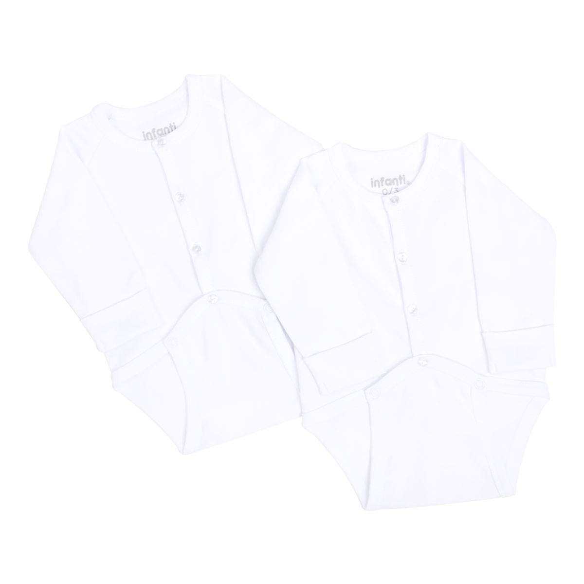 INFANTI - Bipack Pilucho Blanco Unisex INFANTI Talla 3-6 Meses
