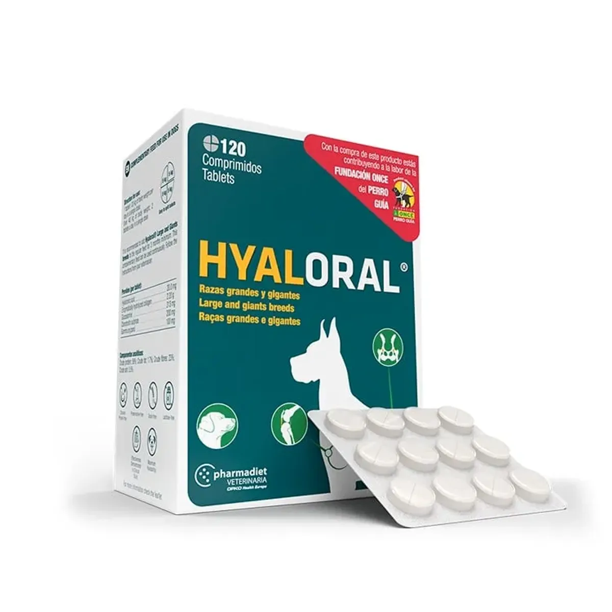 PHARMADIET - Hyaloral Razas Gigantes y Grandes - 120 comprimidos
