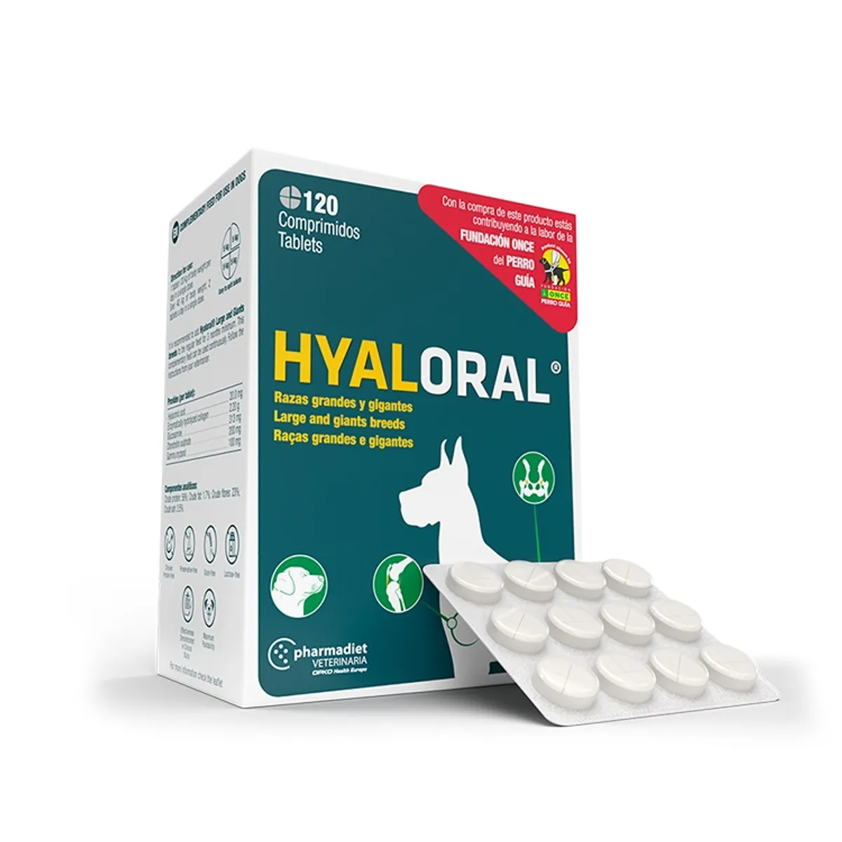 PHARMADIET - Hyaloral Razas Gigantes y Grandes - 120 comprimidos