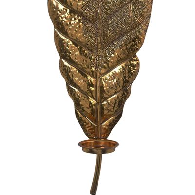 Imagen 2 del producto Placa Mural Decorativa Hoja Grabada Gold