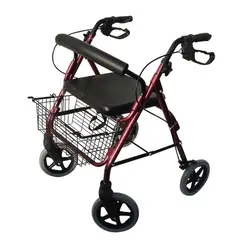 BLUNDING - Andador Plegable 4 Ruedas Con Asiento Y Canasto