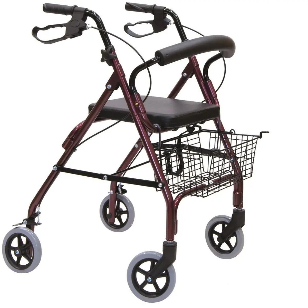 BLUNDING - Andador Plegable 4 Ruedas Con Asiento Y Canasto