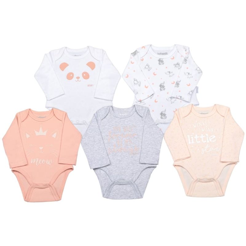 INFANTI - Quintupack Body Niña Algodón Pets INFANTI Talla 9-12 Meses