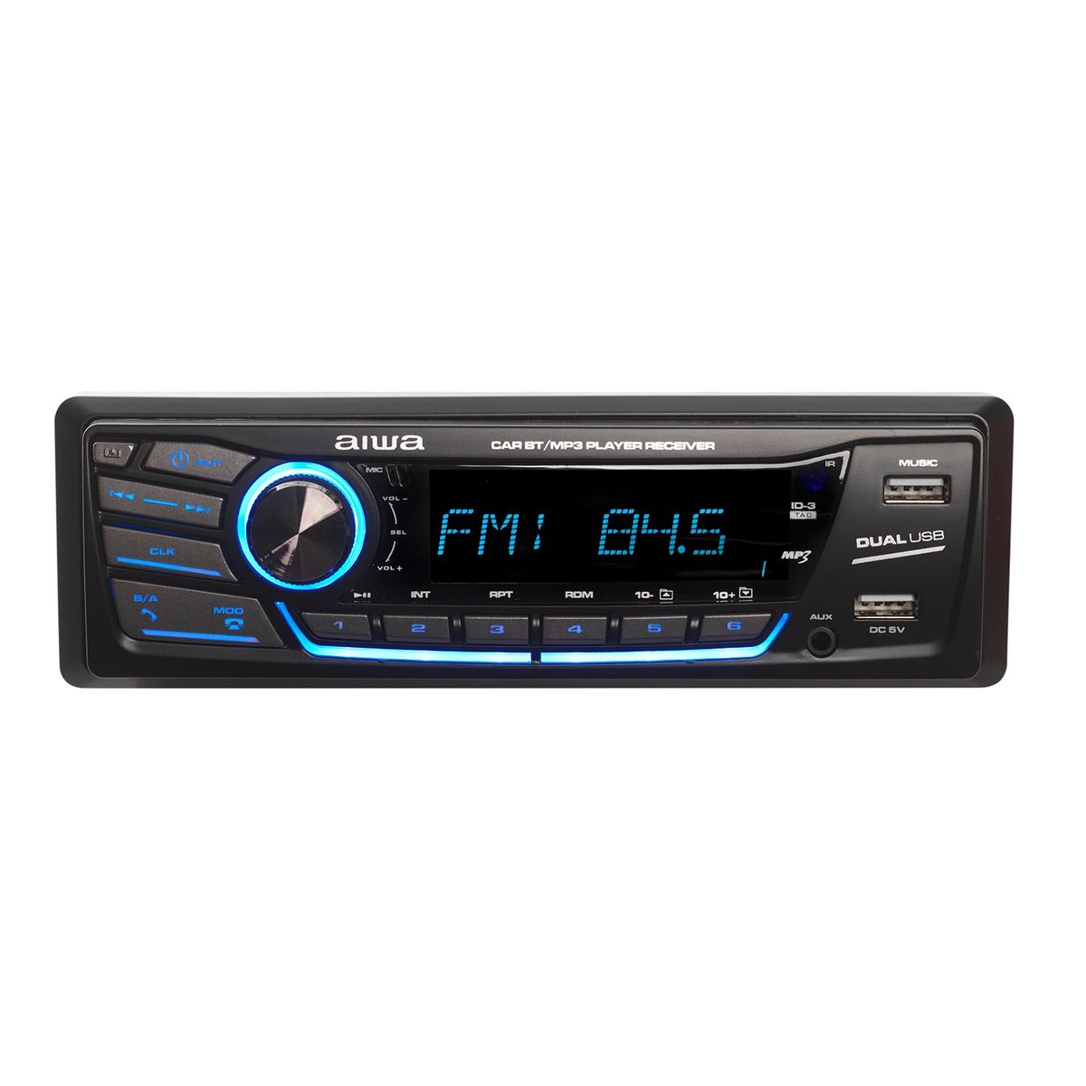 AIWA - Combo Radio Bluetooth 1 Din + Parlante Auto Aiwa Caw-2016bt