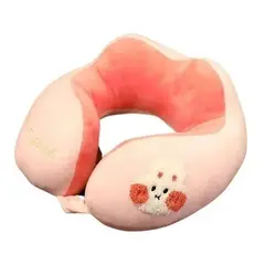 CRUSEC - Almohada Cojín Cuello Cervical Viaje Auto Escritorio Rosa