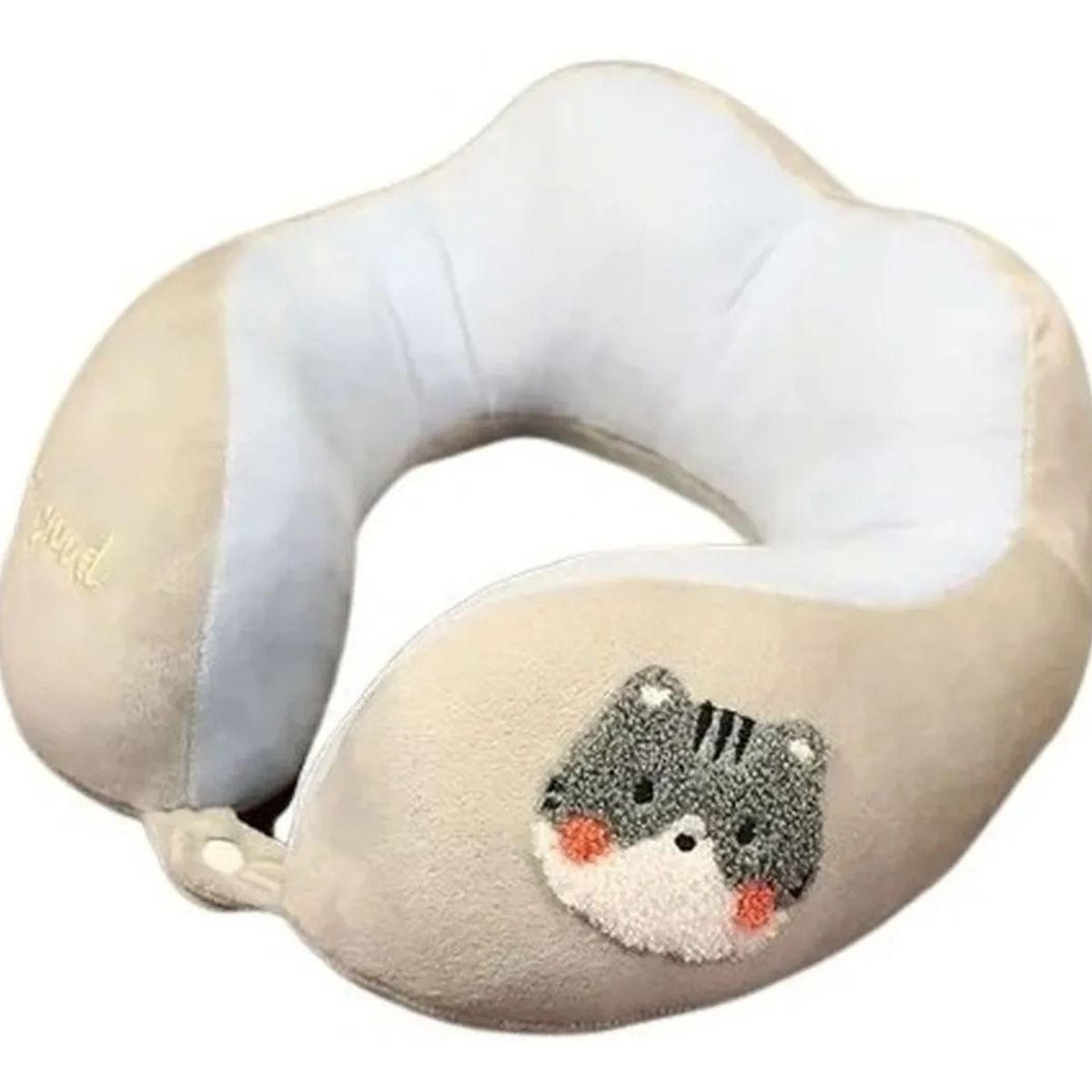 CRUSEC - Almohada Cojín Cuello Cervical Viaje Auto Escritorio Blanco