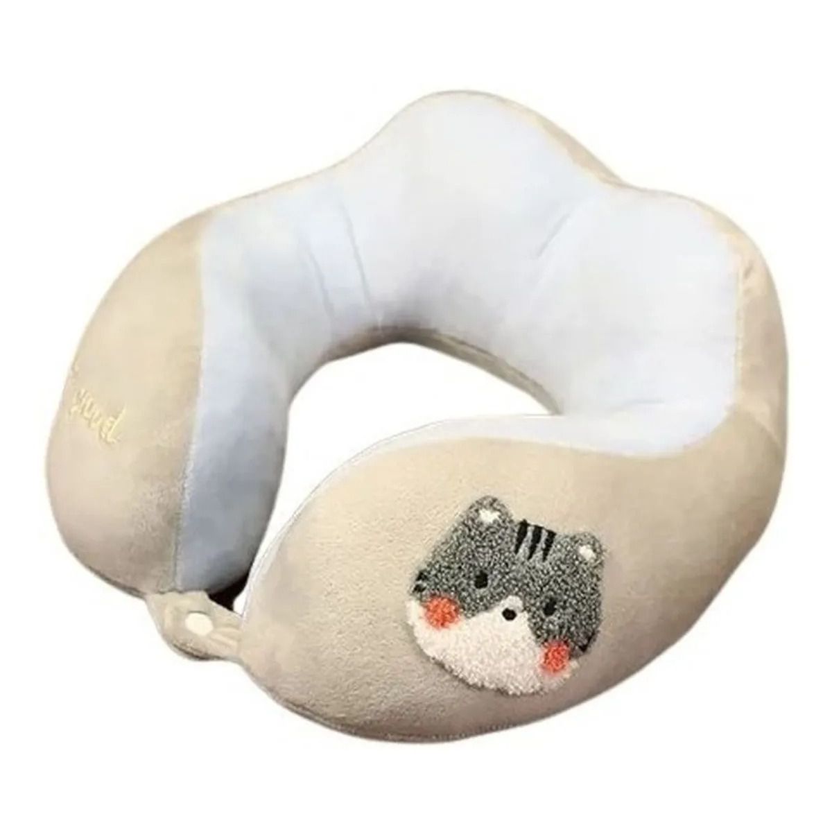 CRUSEC - Almohada Cojín Cuello Cervical Viaje Auto Escritorio Blanco