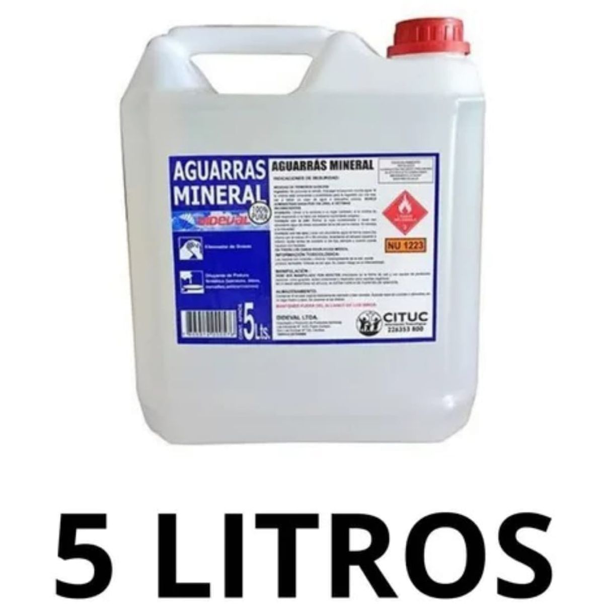 GENERICO - Aguarras Mineral 5 Litros Disolvente Transparente Dideval