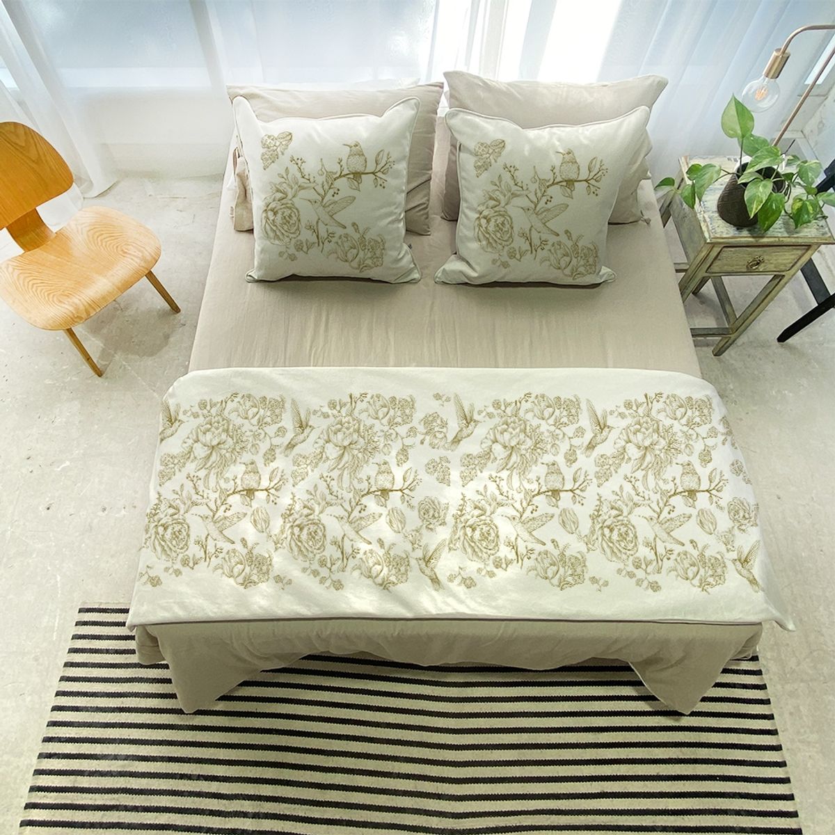 TUYO PRINT - Piecera + 2 cojines Colibri -  70x200 - Tuyo Print