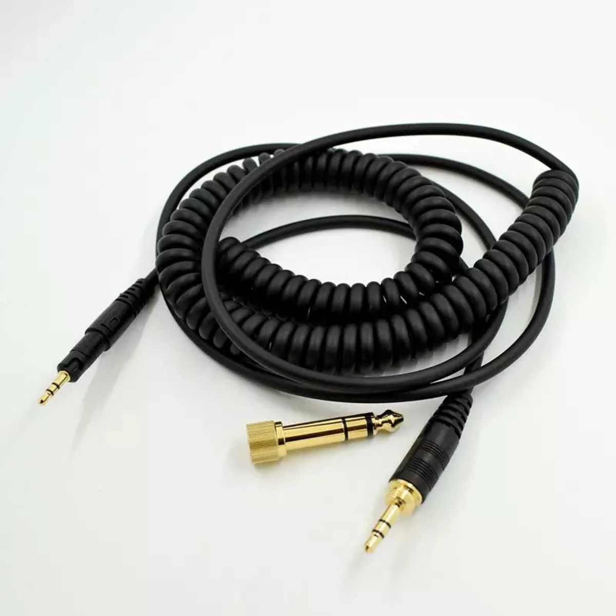 GENERICO - CABLE RIZADO UNIVERSAL AUDIFONOS  2.5 A 3.5 mm NEGRO