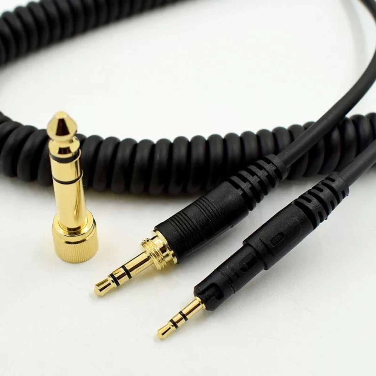GENERICO - CABLE RIZADO UNIVERSAL AUDIFONOS  2.5 A 3.5 mm NEGRO