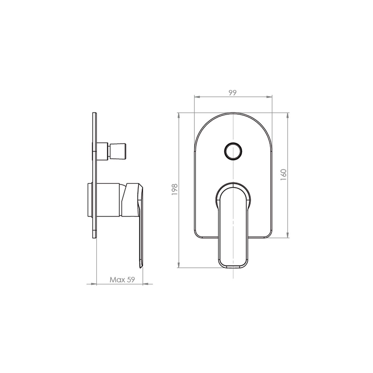 STRETTO - Monomando Empotrado con Inversor Marsella Cromo
