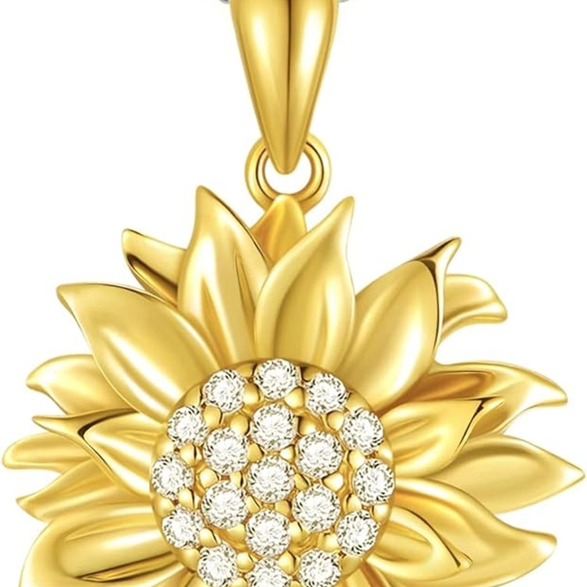 GENERICO - Collar girasol plata 925 baño oro joyas mujer