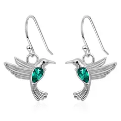 GENERICO - Aros colibrí plata 925 mujer joya juvenil