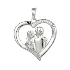 IDEL - Collar Plata 925 Corazón Pareja Novios Amor