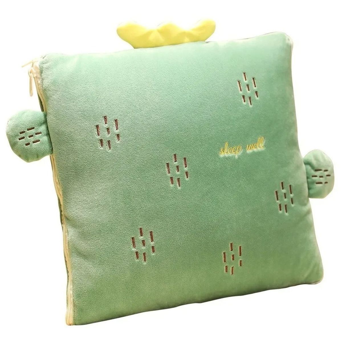 CRUSEC - Manta De Almohada 2 En 1 Multiuso 1 Plaza 150X100Cm Verde