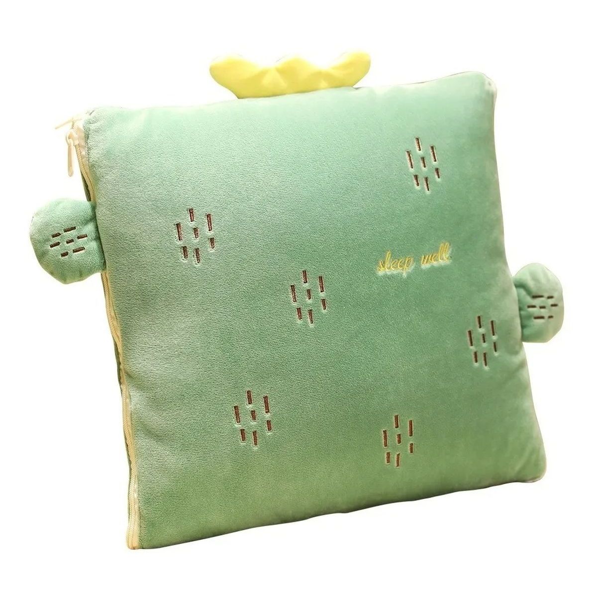 CRUSEC - Manta De Almohada 2 En 1 Multiuso 1 Plaza 150X100Cm Verde