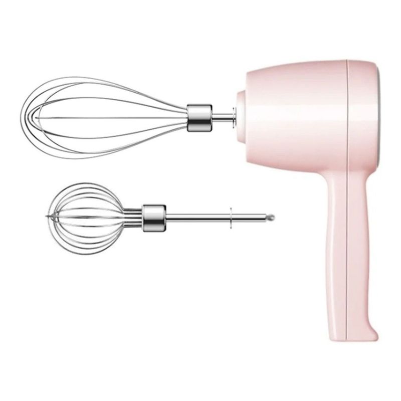 CRUSEC - Batidora Huevos Electrica Usb Recargable 18Cm  Moledora Rosa