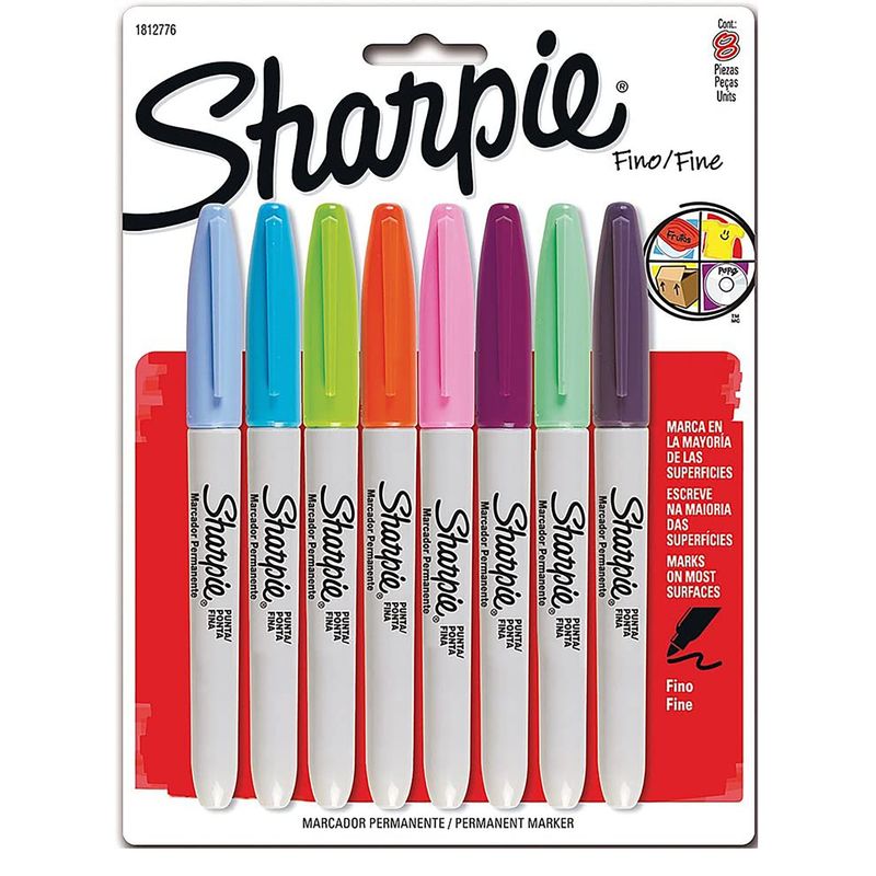 SHARPIE - 8 Plumones Marcador Permanente Sharpie Colores Surtidos