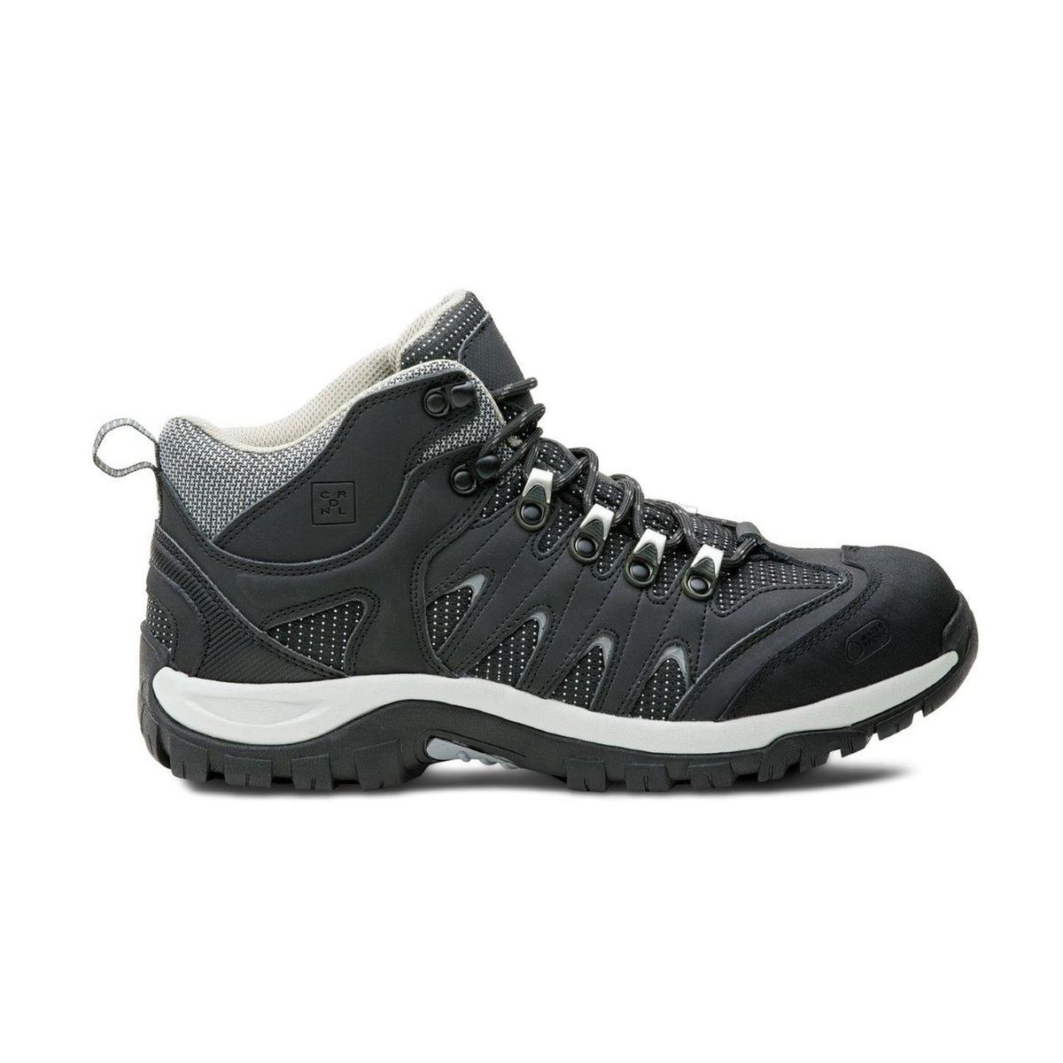CARDINALE - BOTINES WATERPROOF HOMBRE CUERO Y TEXTIL OUTDOOR FIORDO-6-22-NEGRO