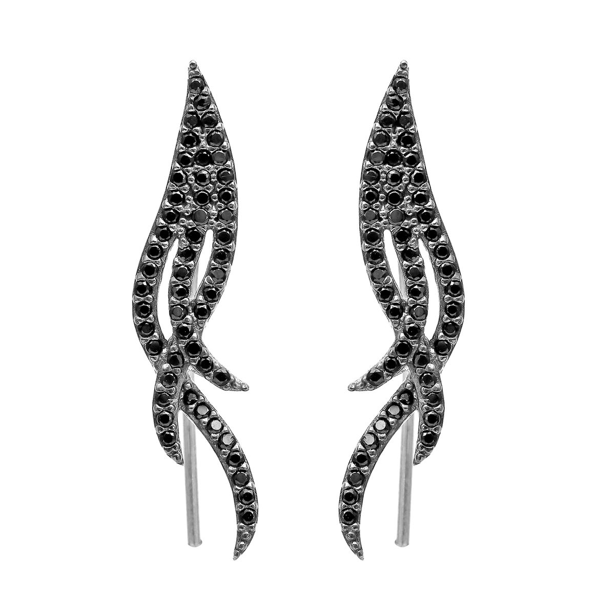 ZUZA COLLECTION - Aros Trepadores Fuego Negro - Plata 925