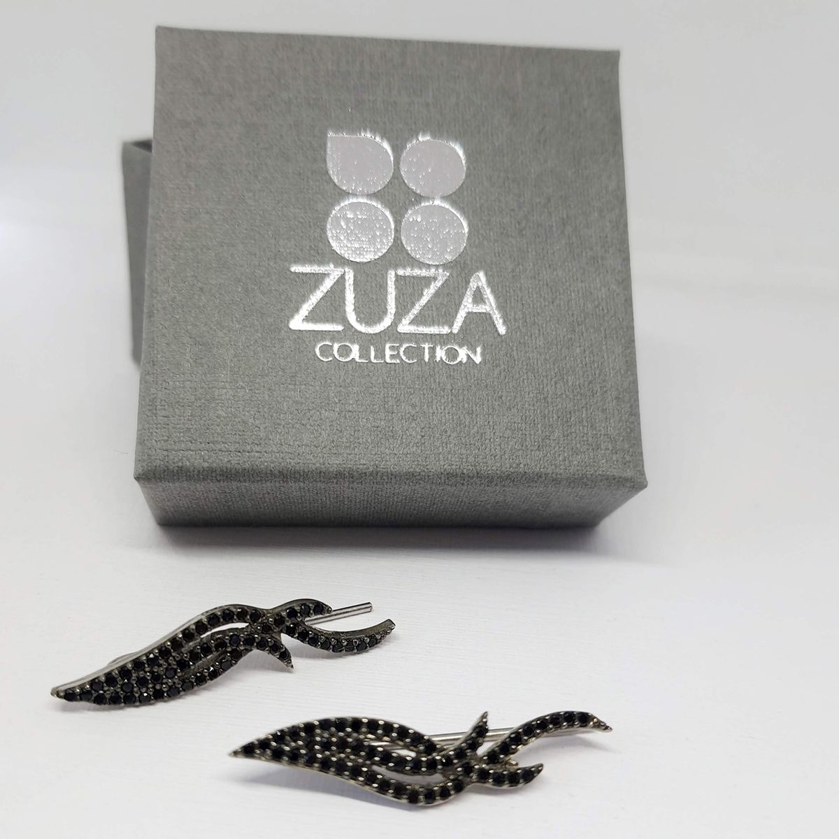 ZUZA COLLECTION - Aros Trepadores Fuego Negro - Plata 925