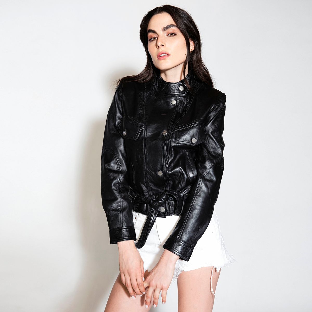 AMEN LEATHER - Chaqueta de Cuero Maka Bomber Oversized Amen