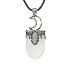 ARTESANA - Collar Protector Wicca Piedra Antigua - Cuarzo Blanco