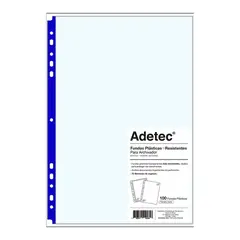 ADETEC - Funda Archivador Resistente Carta Borde Azul 100 Und