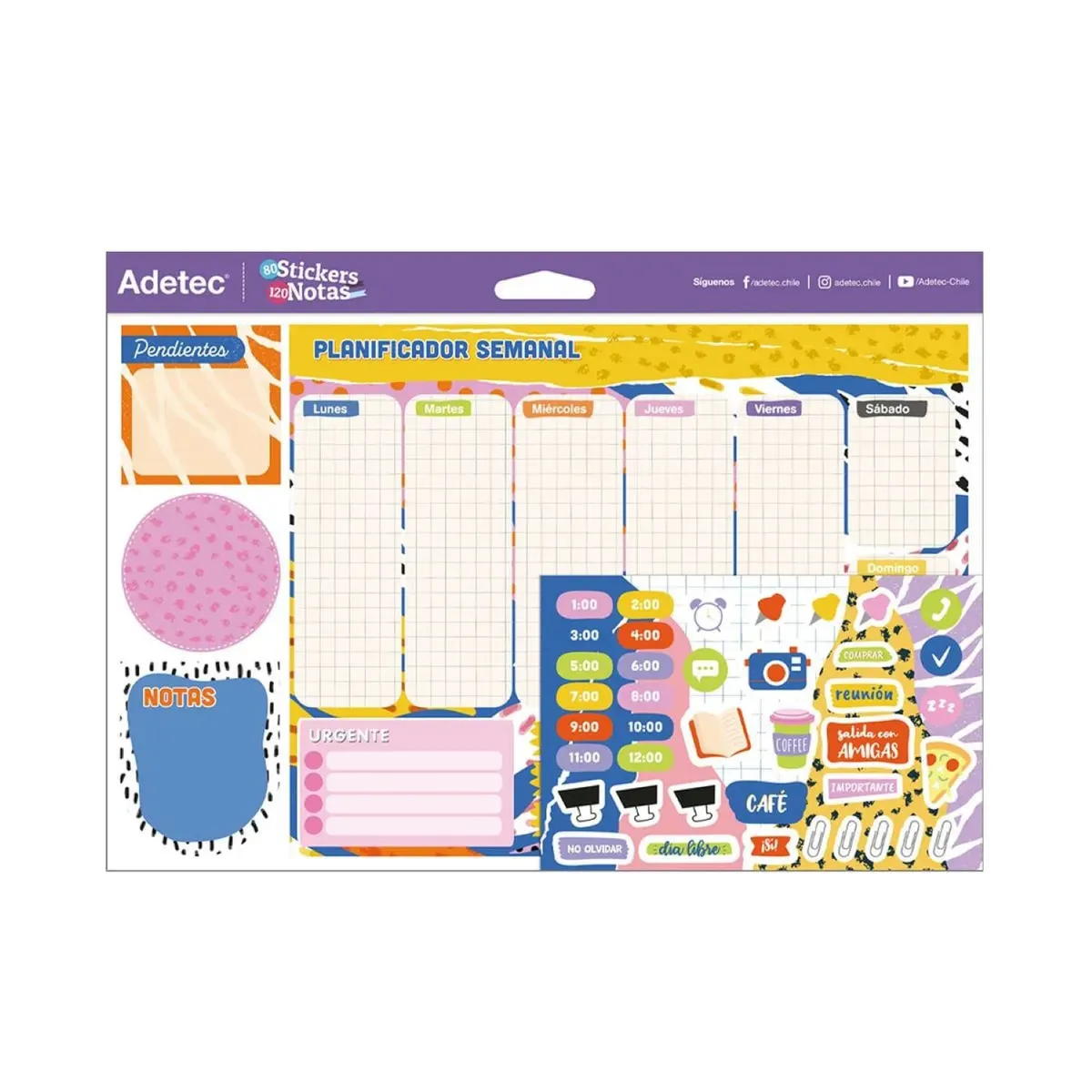 ADETEC - Planificador Semanal Adetec Stickers Y Notas Adhesivas 430