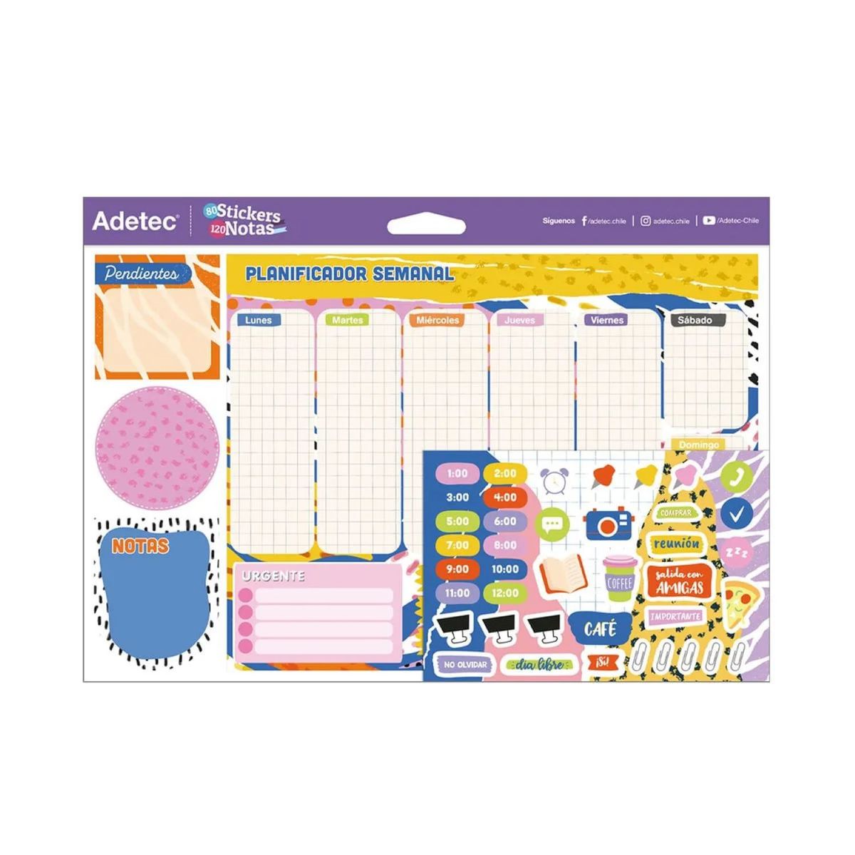 ADETEC - Planificador Semanal Adetec Stickers Y Notas Adhesivas 430