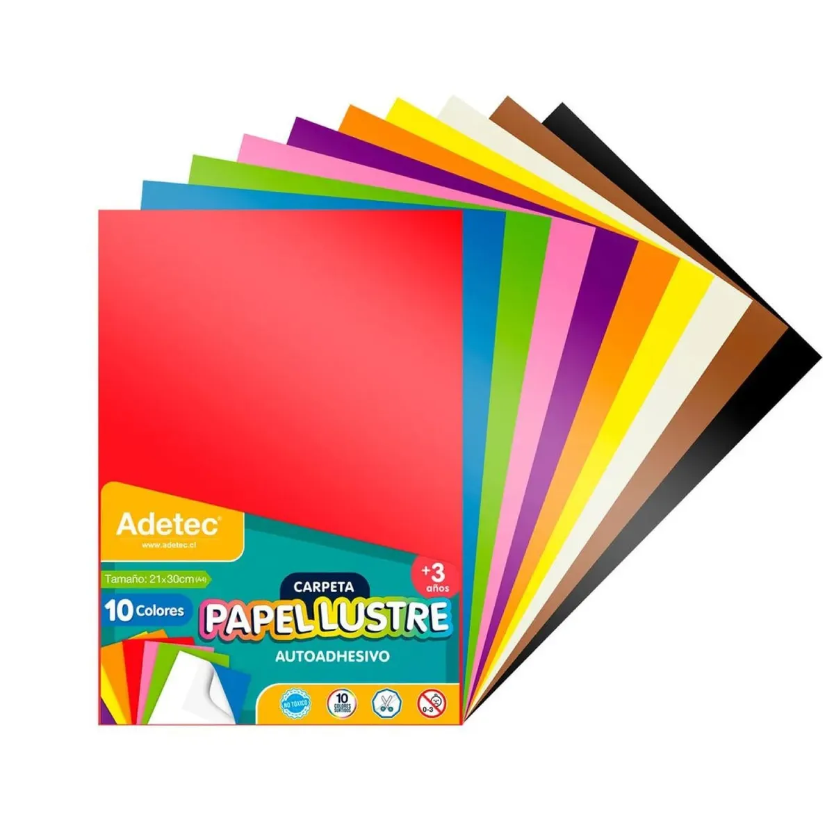 Papel Lustre Autoadhesivo A4 X 10 hojas - 920, marca ADETEC - Foto Principal