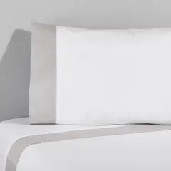 NINA HERRERA - Sábana Lisa Piqué Gris 220 Hilos Super King